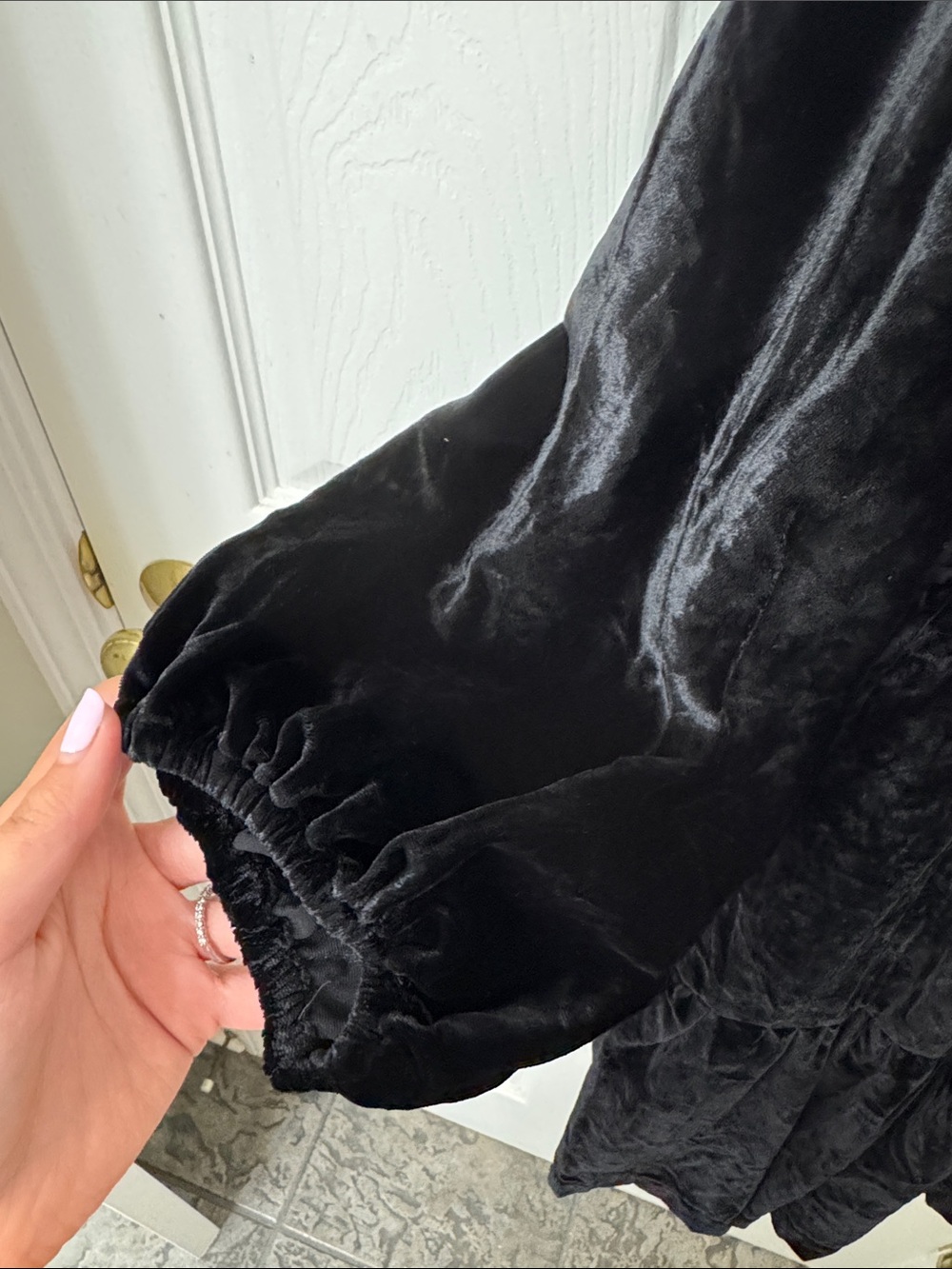 Maeve Black Velvet Tiered Dress - Picture 3 of 5